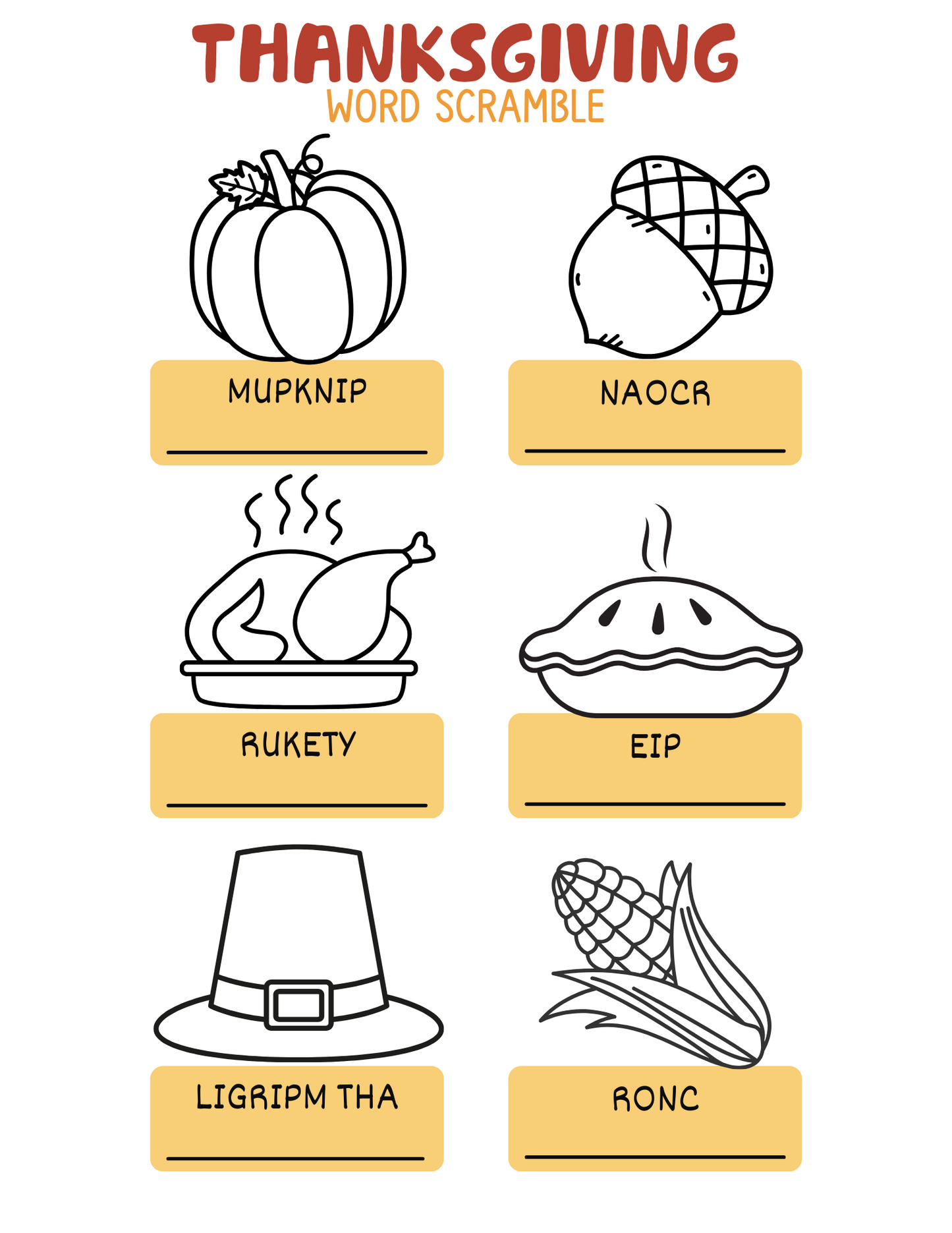 Thanksgiving Activity Book- for all ages- Digital Download
